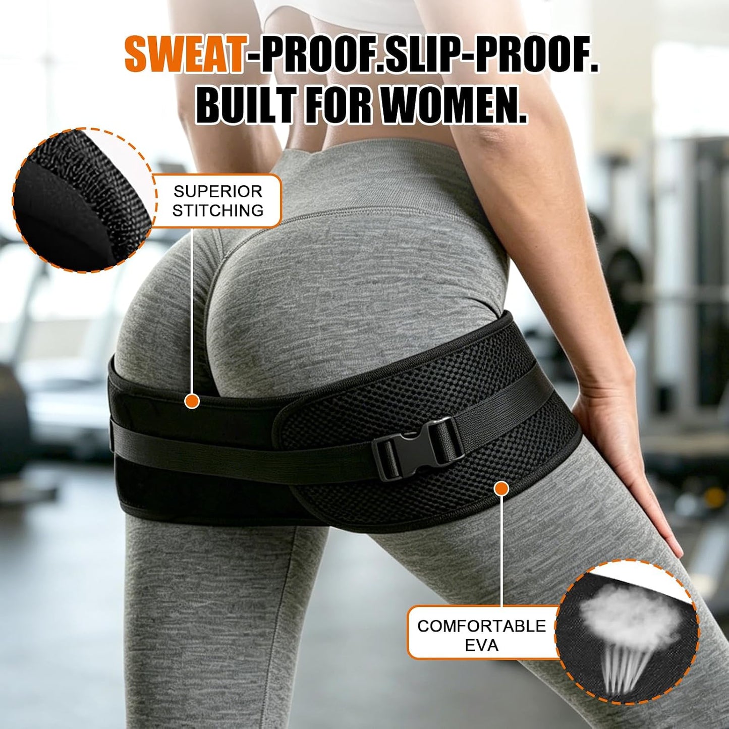Adjustable Exercise Hip Thrust Belt, Resistance Bands Set with Ankle Straps for Working Out Hip Thrust Belt for Dumbbells Heavy, Kettlebells, Leg and Booty Builder Gym Equipment Accessories Women