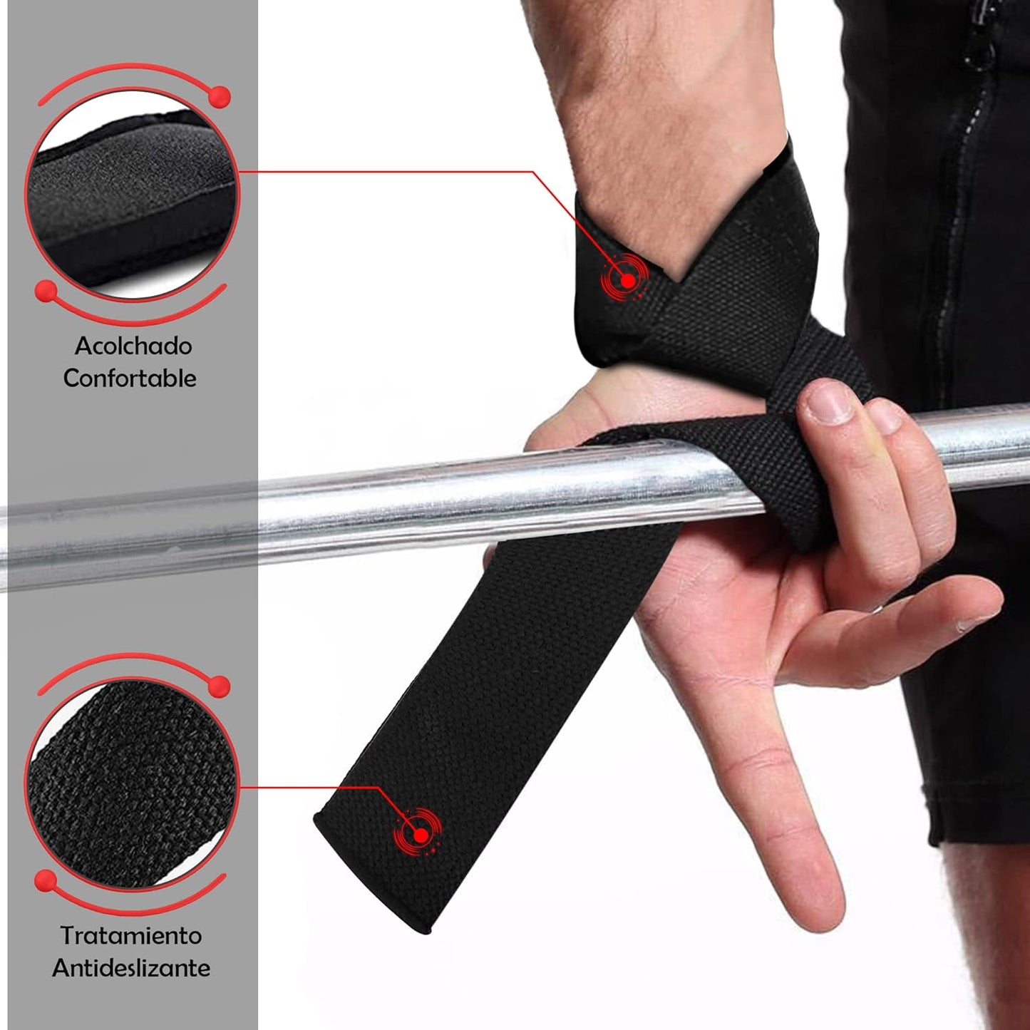 Lifting Straps Strength Training Lifting Straps - Bodybuilding, Fitness, Deadlifts, Powerlifting - Deadlift Straps - Professional Lifting Straps - Lifting Straps - Gym Accessories for Men