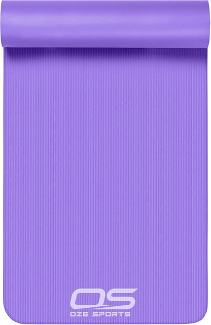 Yoga Mat, NBR Foam, Extra Thick, Non-Slip, High Density, Large, for Pilates, Gymnastics, Hiit and Fitness, with Free Carry Strap