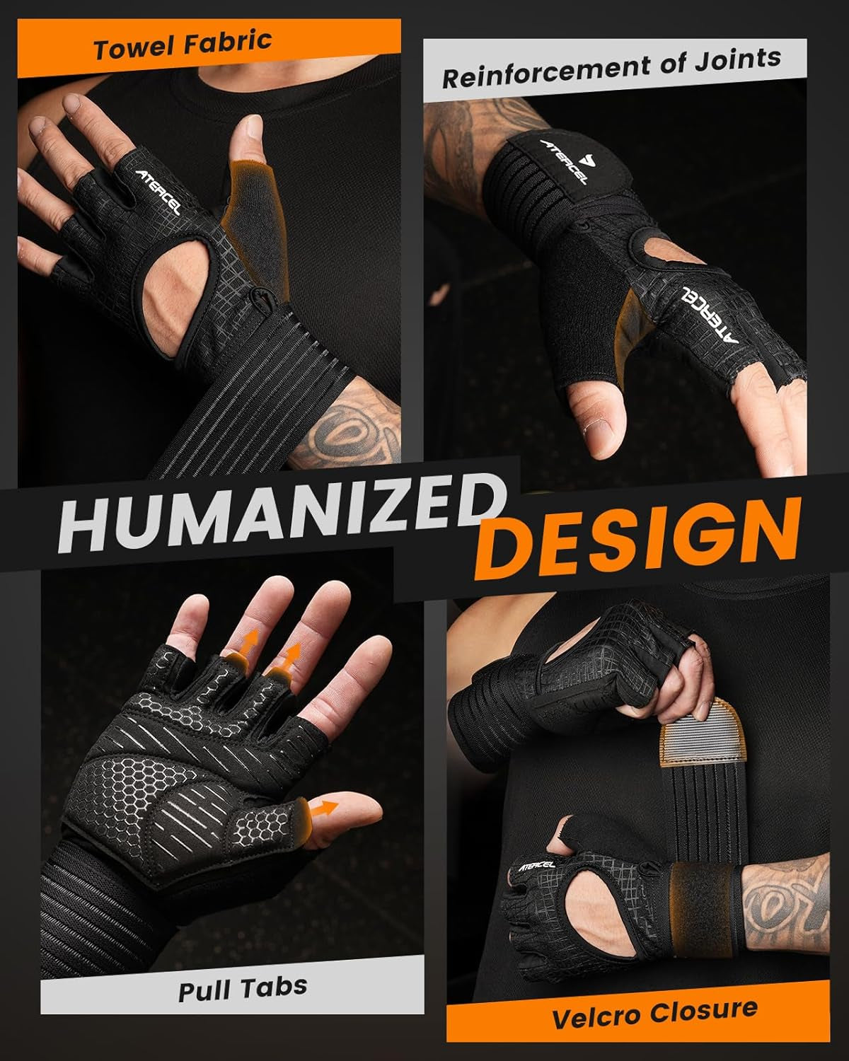 Workout Gloves for Men & Women, Breathable Weightlifting Gloves Men with Wrist Wrap Support for Gym, Crossfit & Strength Training