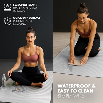 Yoga Mat – Multi-Purpose Extra Thick Foam Exercise Mats – Ideal Floor Mat for Pilates, Stretching, Resistance Workout & Therapy – Home & Gym Equipment Accessory