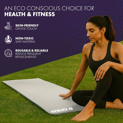 Yoga Mat – Multi-Purpose Extra Thick Foam Exercise Mats – Ideal Floor Mat for Pilates, Stretching, Resistance Workout & Therapy – Home & Gym Equipment Accessory