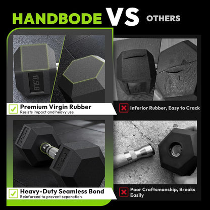 Rubber Coated Hex Dumbbell Set with A-Frame Rack, 100 Lb - 600 Lb Multiple Options Weight, Hexagon Non-Rolling Shape, Ergonomic Knurled Handle, Home Gym Equipment for Strength Training