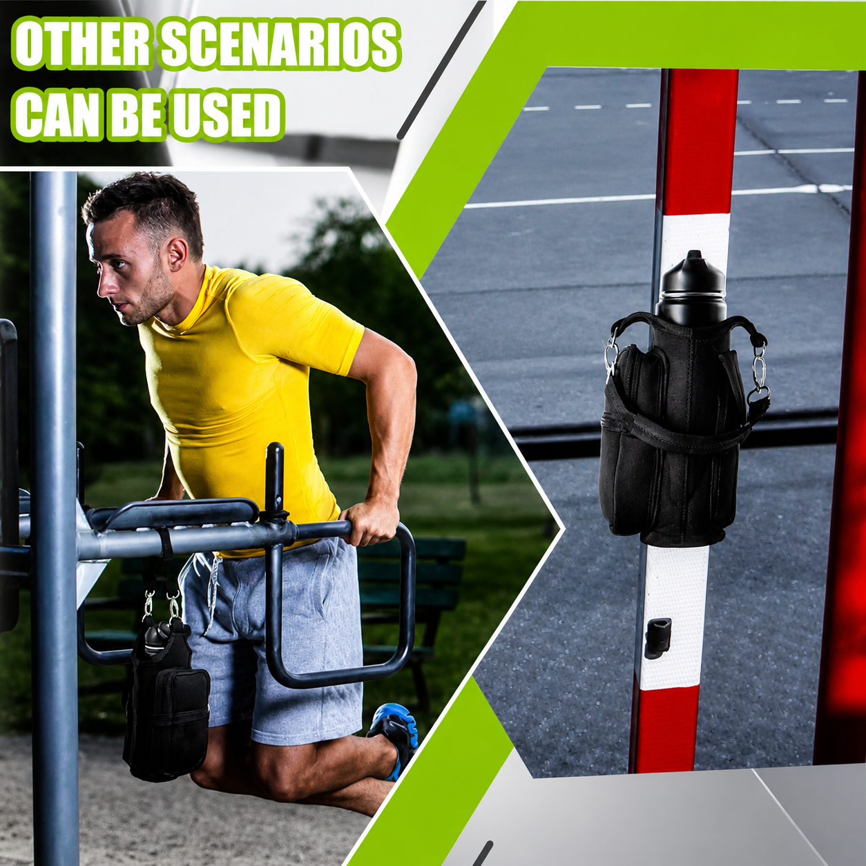 BYS Fitness Magnetic Water Bottle Carrier – Gym Bottle Holder with Phone & Key Pocket