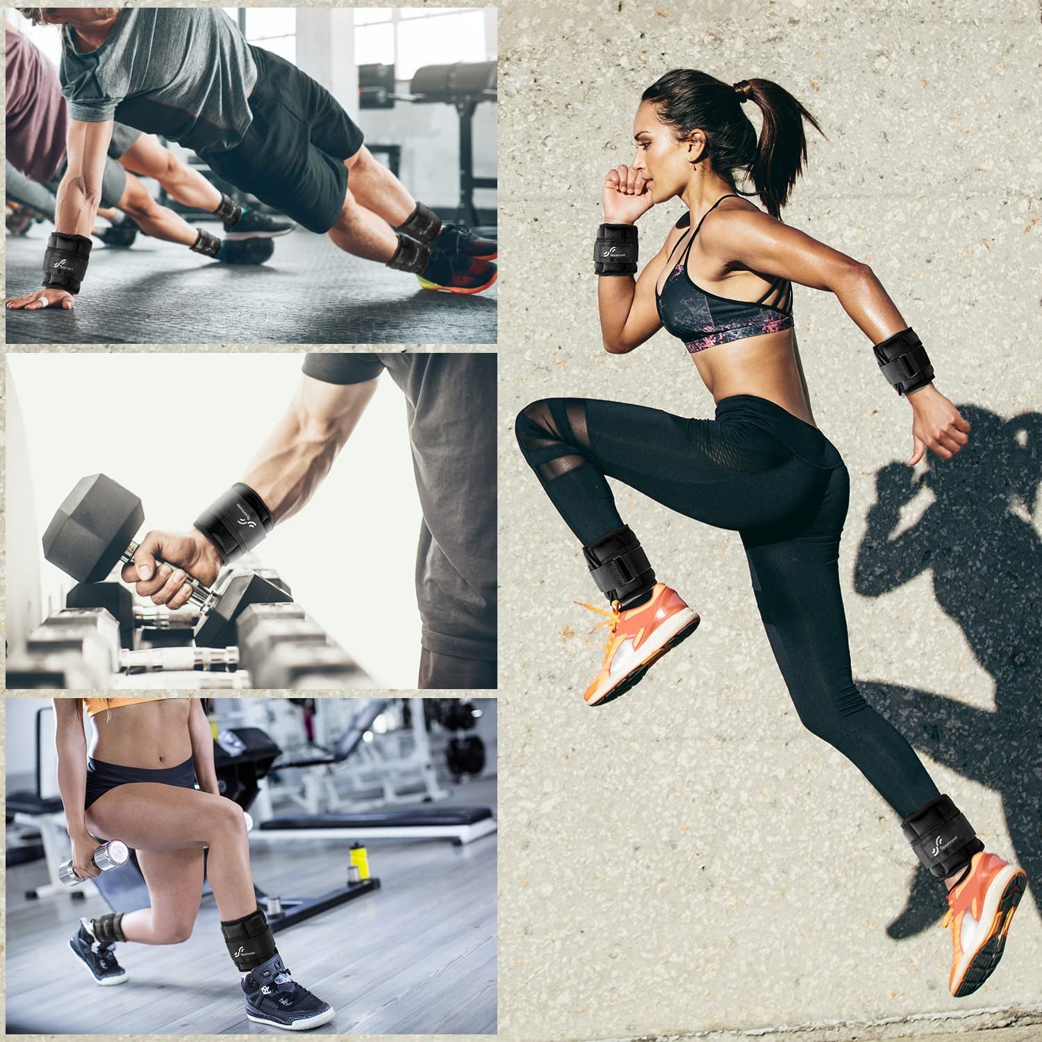 Ankle Weights Adjustable Ankle Weights Set Wrist Strap 0.45Kg - 2.25Kg Each Ankle, 0.9Kg - 4.5Kg a Pair