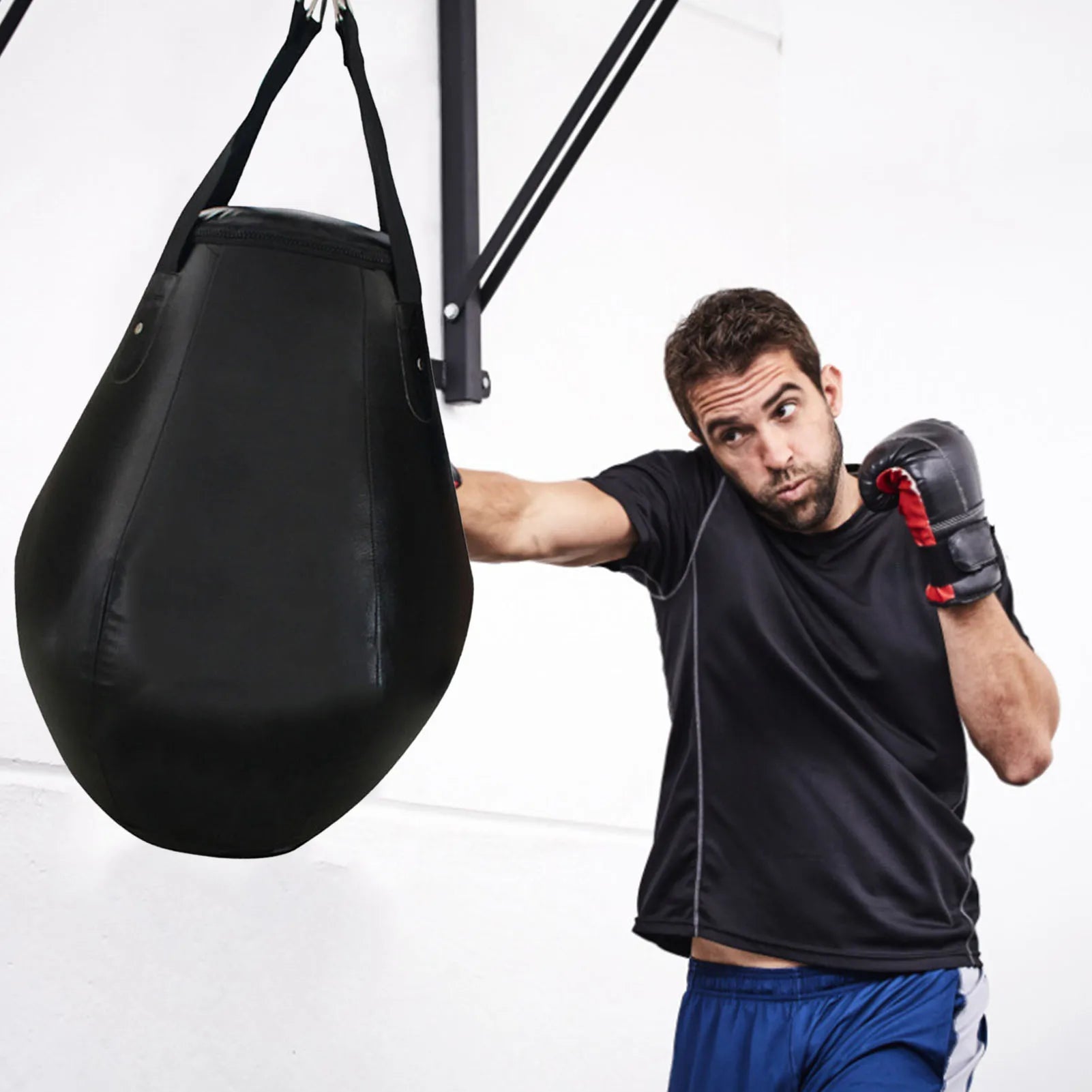 Fitness Heavy Punching Bag PU Leather Kickboxing Bag MMA Muay Thai Boxing Training Tumbler Hanging Sandbag for Fitness Equipment