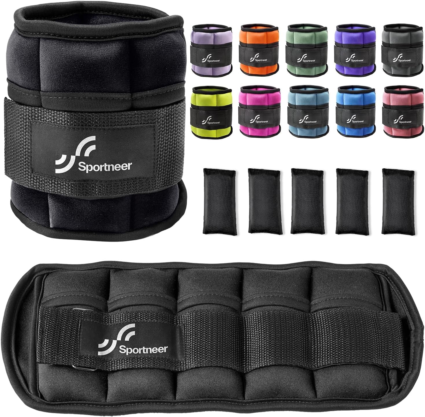 Ankle Weights Adjustable Ankle Weights Set Wrist Strap 0.45Kg - 2.25Kg Each Ankle, 0.9Kg - 4.5Kg a Pair