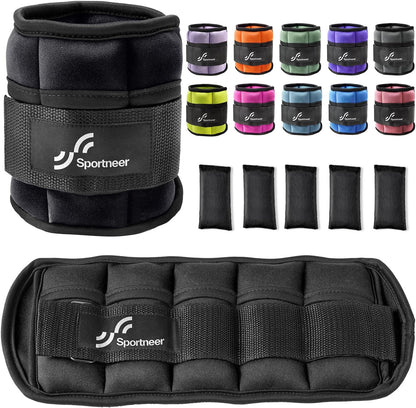 Ankle Weights Adjustable Ankle Weights Set Wrist Strap 0.45Kg - 2.25Kg Each Ankle, 0.9Kg - 4.5Kg a Pair