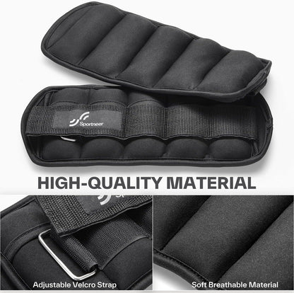 Ankle Weights Adjustable Ankle Weights Set Wrist Strap 0.45Kg - 2.25Kg Each Ankle, 0.9Kg - 4.5Kg a Pair