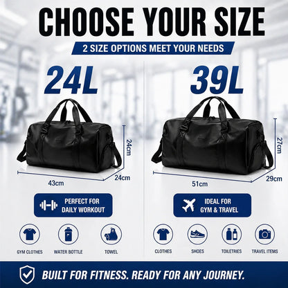 Gym Bags for Men, Waterproof Sport Duffel Bag with Shoe Compartment & Wet/Dry Separation, Large Capacity Weekender Travel Bag