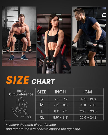 Workout Gloves for Men & Women, Breathable Weightlifting Gloves Men with Wrist Wrap Support for Gym, Crossfit & Strength Training