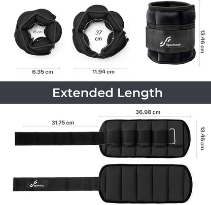Ankle Weights Adjustable Ankle Weights Set Wrist Strap 0.45Kg - 2.25Kg Each Ankle, 0.9Kg - 4.5Kg a Pair