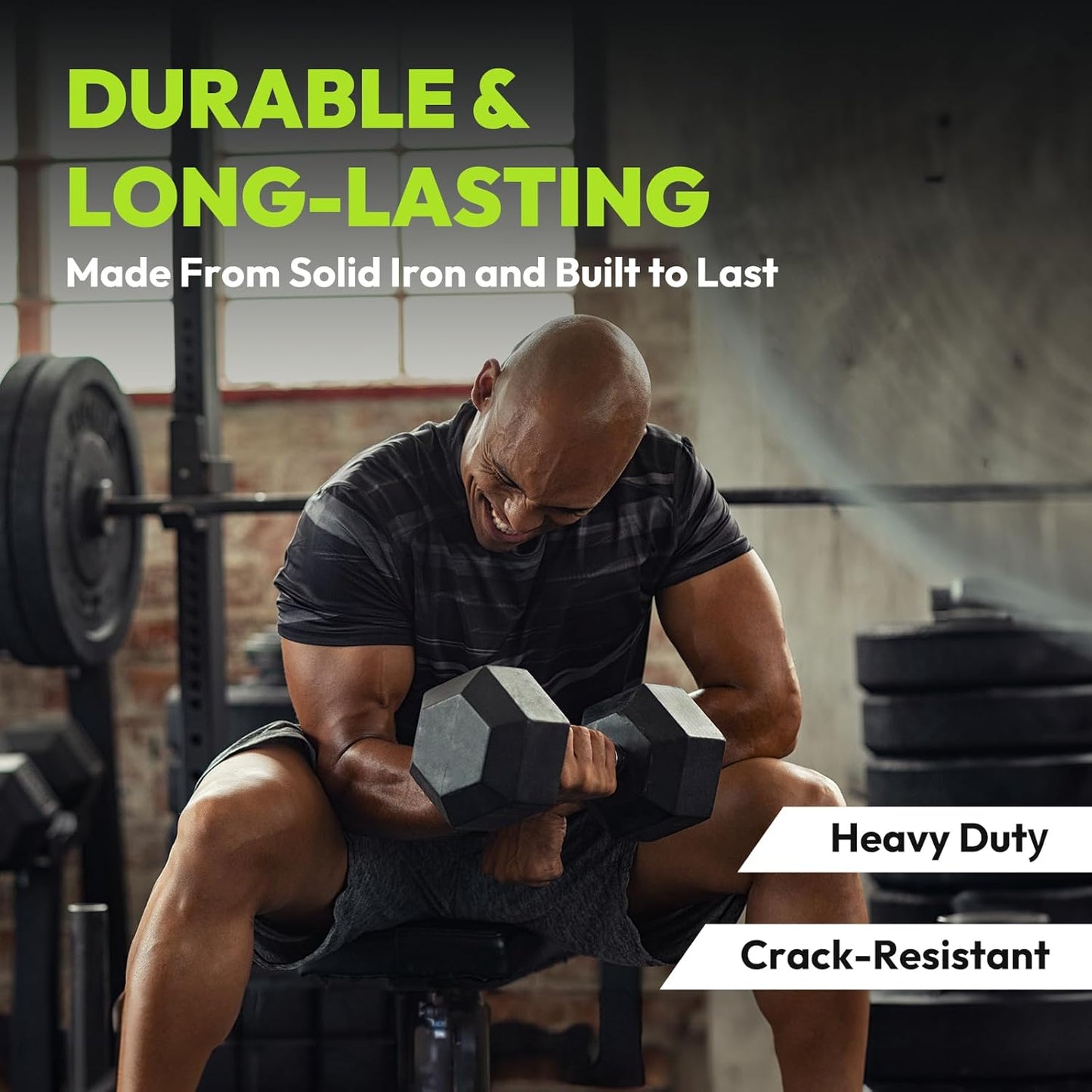 Rubber Coated Hex Dumbbell Set with A-Frame Rack, 100 Lb - 600 Lb Multiple Options Weight, Hexagon Non-Rolling Shape, Ergonomic Knurled Handle, Home Gym Equipment for Strength Training