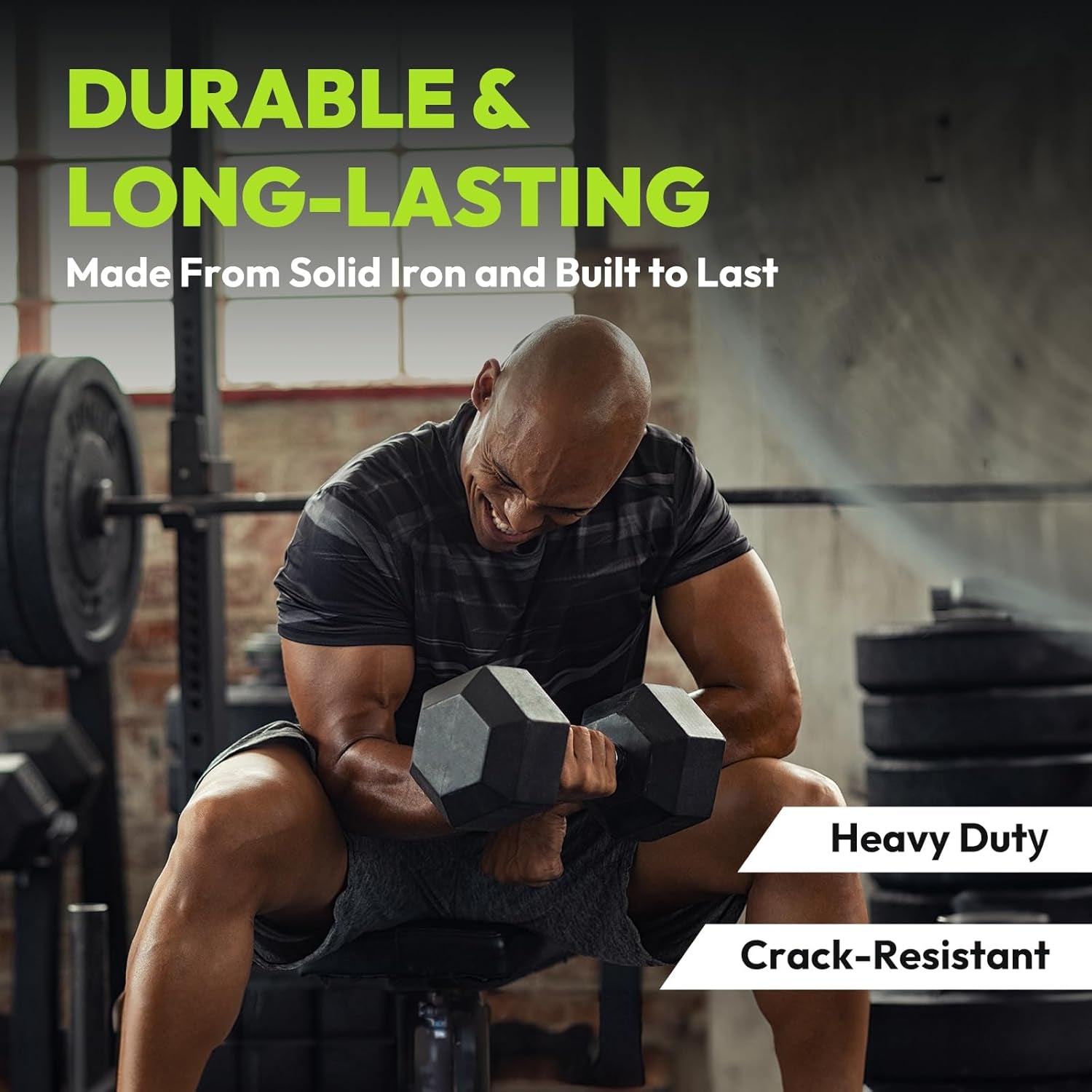 Rubber Coated Hex Dumbbell Set with A-Frame Rack, 100 Lb - 600 Lb Multiple Options Weight, Hexagon Non-Rolling Shape, Ergonomic Knurled Handle, Home Gym Equipment for Strength Training