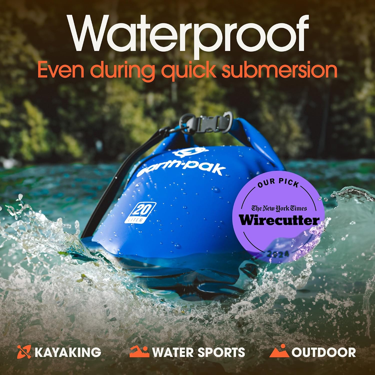 Waterproof Dry Bag - Roll Top Waterproof Backpack Sack Keeps Gear Dry for Kayak with Waterproof Phone Case