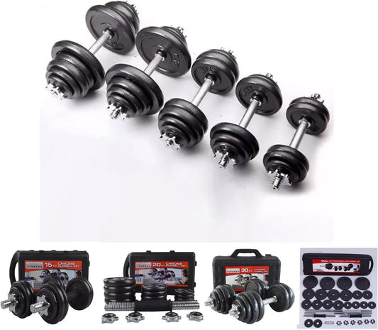 Cast Iron Adjustable Dumbbells Weight Barbell Set Men Women 15Kg 20Kg 30Kg 50Kg | Cast Iron Adjustable Dumbbells Weight Set | Training Equipment Home Gym Fitness