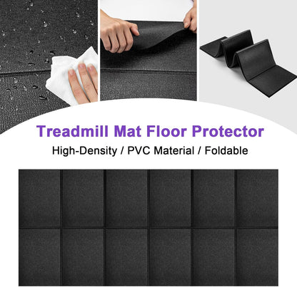 Treadmill Mat,120X60/148×61/190X85Cm,Non-Slip Exercise Bike Mat,Walking Pad Mat for Stationary Bike, Treadmill, Fitness Equipment,Elliptical - Roll/Foldable