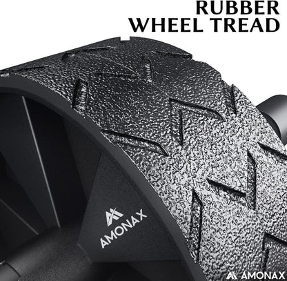 Convertible Ab Wheel Roller with Large Knee Mat for Core Abs Rollout Exercise, Double Wheel Set with Dual Fitness Strength Training Modes at Gym or Home