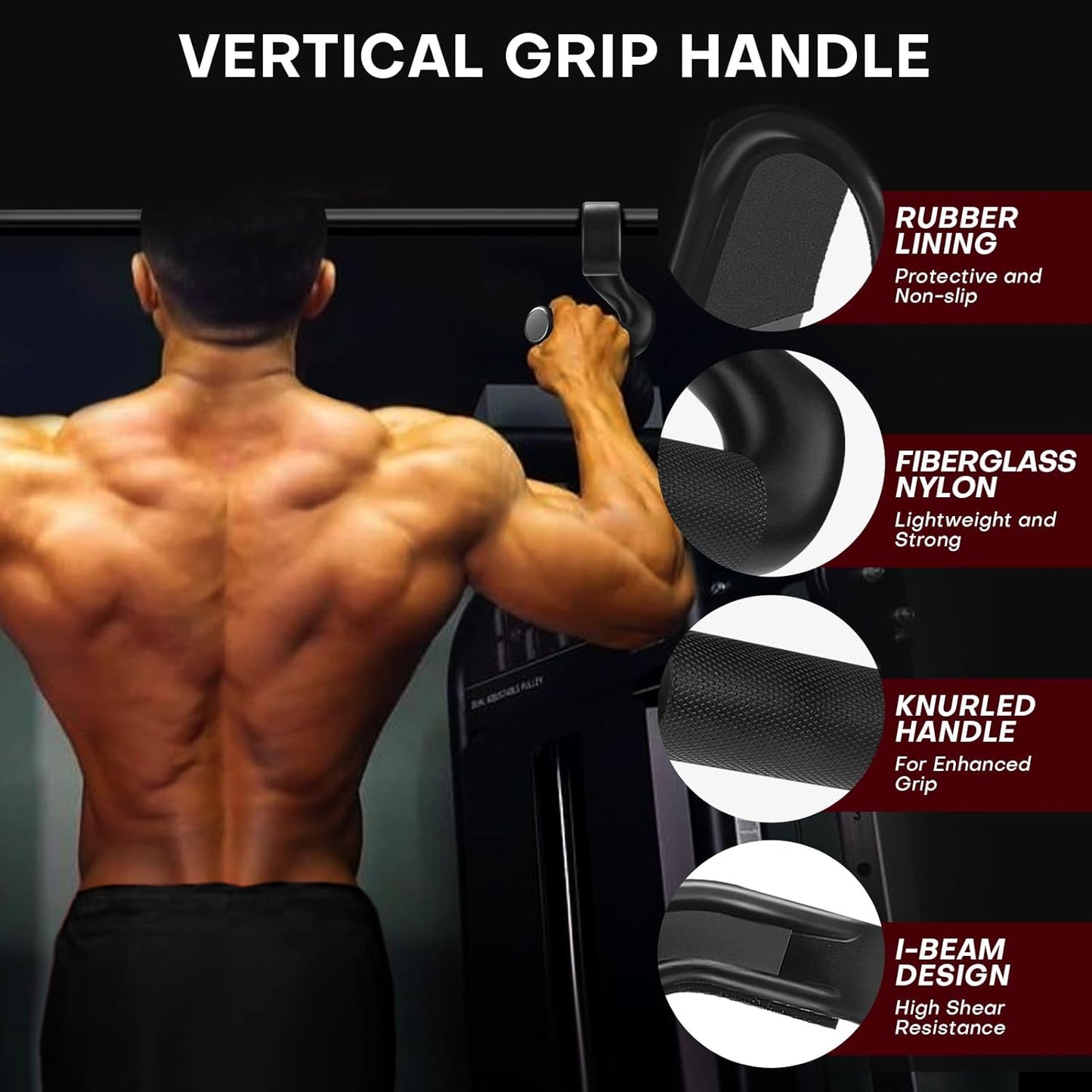 Neutral Grip Handle Attachment for Pull-Up Bars, Barbells and Resistance Bands