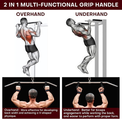 Neutral Grip Handle Attachment for Pull-Up Bars, Barbells and Resistance Bands