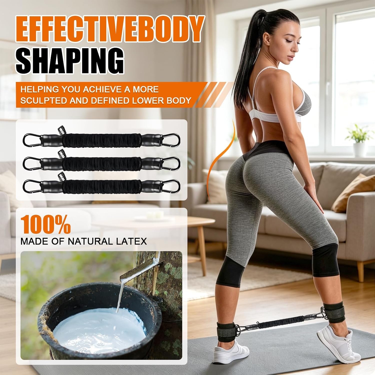 Adjustable Exercise Hip Thrust Belt, Resistance Bands Set with Ankle Straps for Working Out Hip Thrust Belt for Dumbbells Heavy, Kettlebells, Leg and Booty Builder Gym Equipment Accessories Women