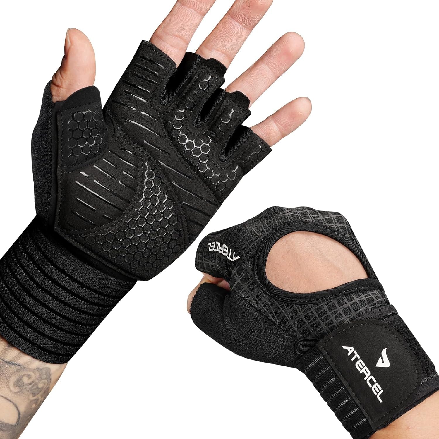 Workout Gloves for Men & Women, Breathable Weightlifting Gloves Men with Wrist Wrap Support for Gym, Crossfit & Strength Training