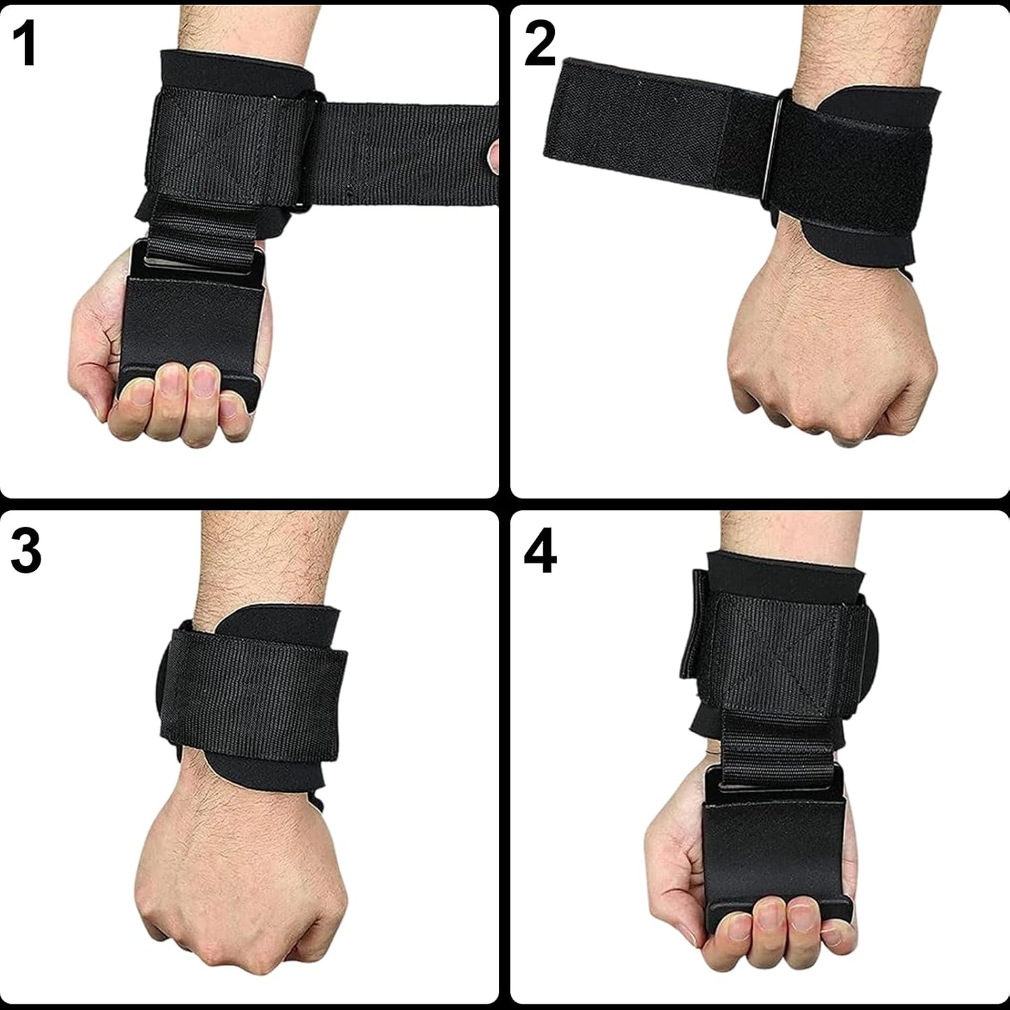 Weight Lifting Hooks,Bear Grips Wrist Wraps,Gym Straps Wrist Supports Non-Slip for Deadlifts, Pull Ups & Shrugs,Ultra Large Capacity Wristband with Thick Padding,8Mm Neoprene Padded for Men and Women