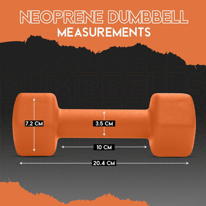 Neoprene Dumbbell Set of 2, Non-Slip, Hex Shape, Free Weights for Muscle Toning and Strength Building - Portable Home Gym Hand Weights